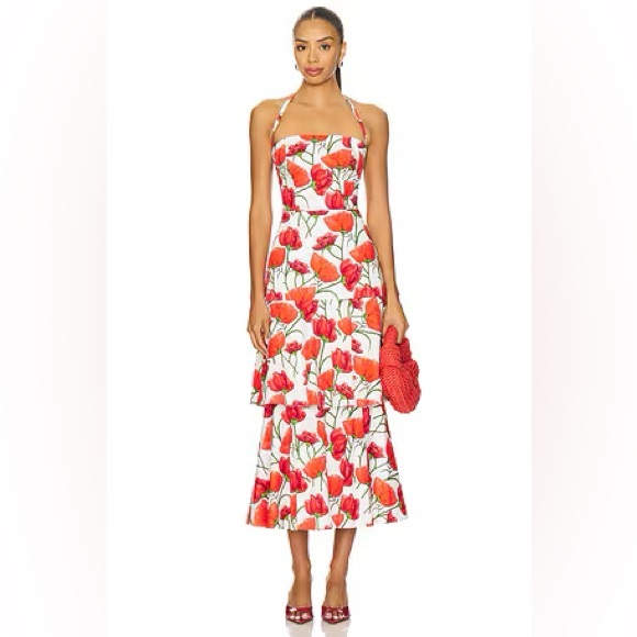 Milly Dresses & Skirts - Millie Peonia Poplin Dress Red Multi